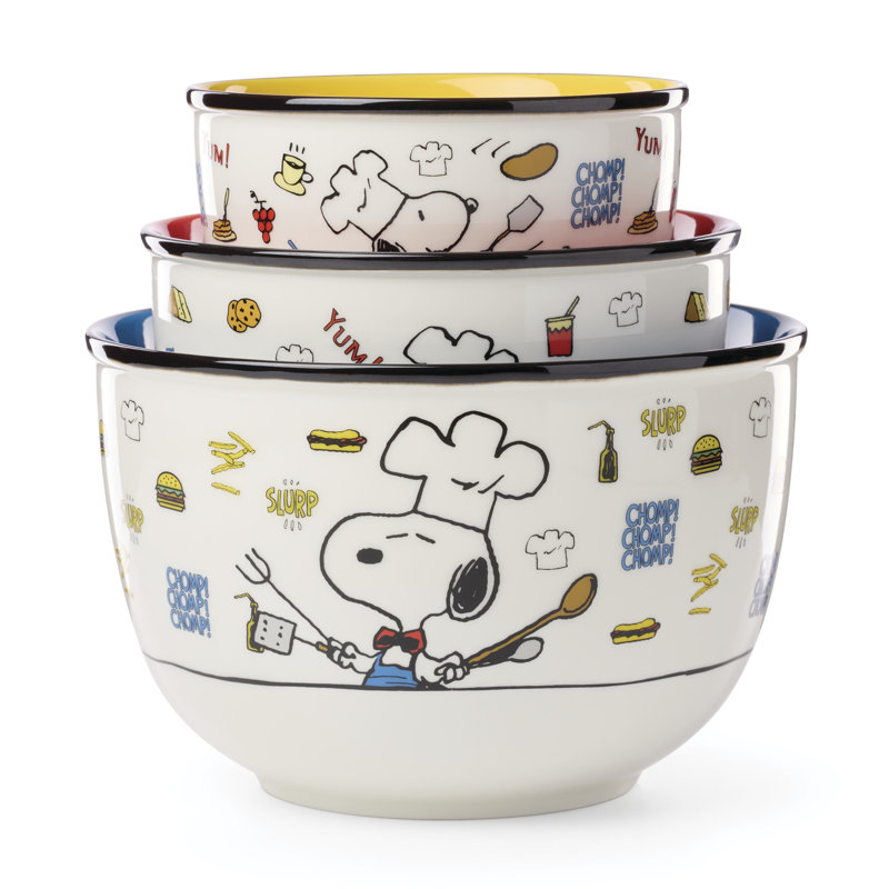 Lenox Chef Snoopy 3-Piece Bowl Set & Reviews | Wayfair